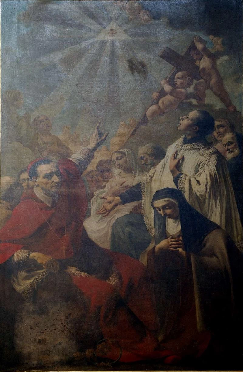 Gloria della Croce con S. Carlo e S. Teresa e S. Luigi